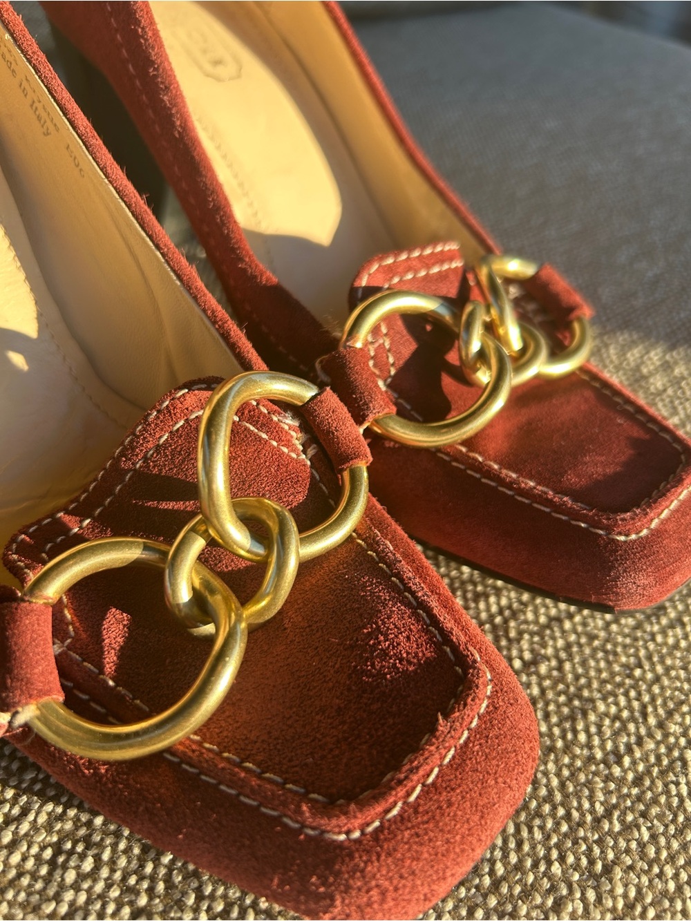Coach Krystle Burgundy Suede Block Heel - Picture 6 of 6